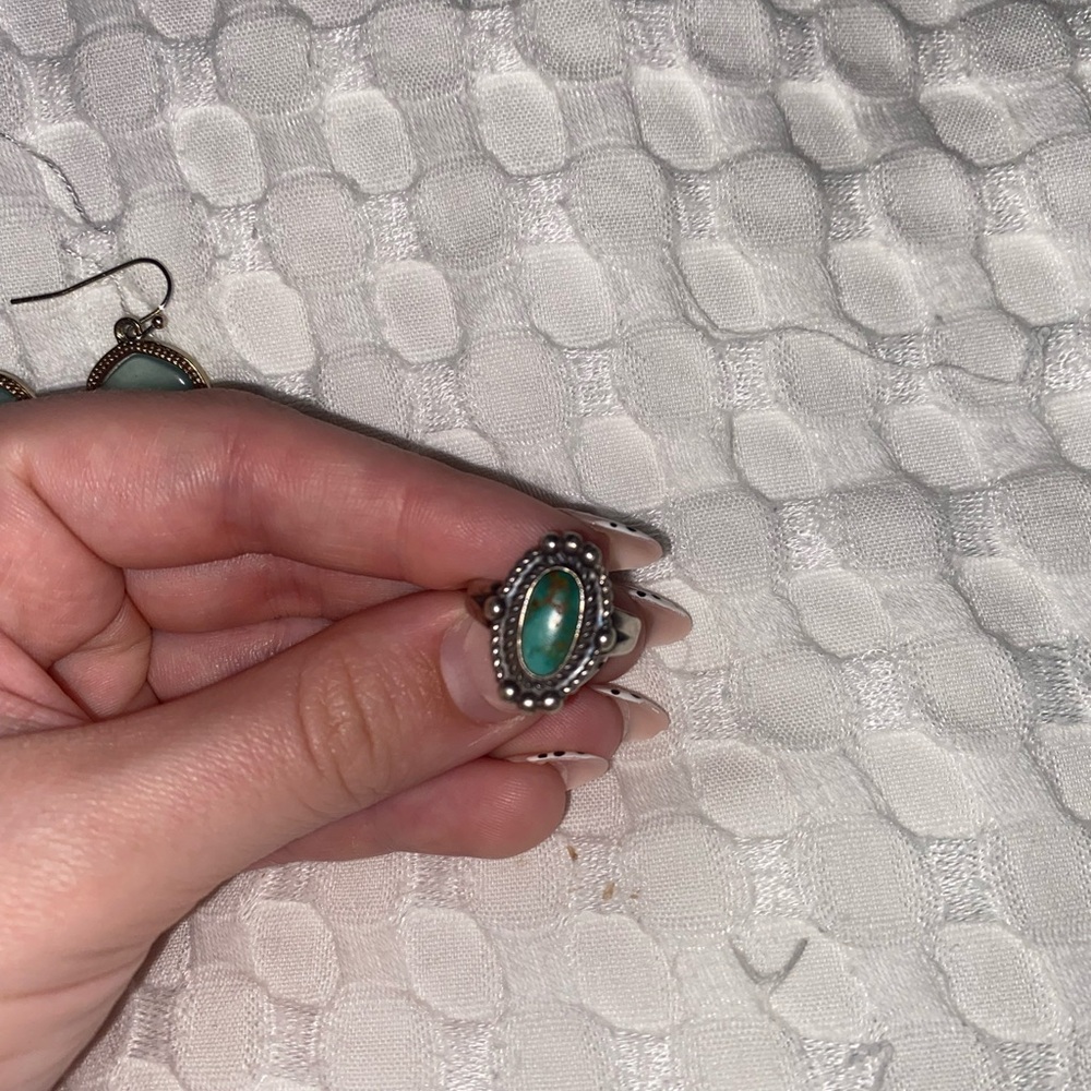 turquoise ring native made sz 7